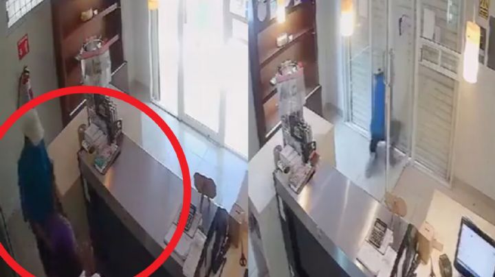 (VIDEO) Empleada del año: Ladrón trata de robar negocio en Campeche y queda encerrado