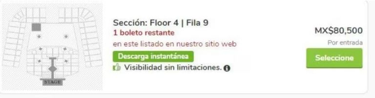 Reventa para concierto de Taylor Swift en Viagogo