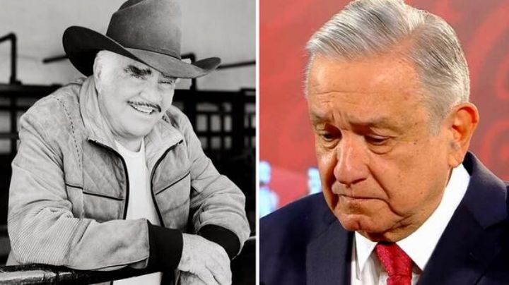 VIDEO: AMLO hace 'homenaje' a Vicente Fernández en la 'mañanera' y 'canta' polémica melodía