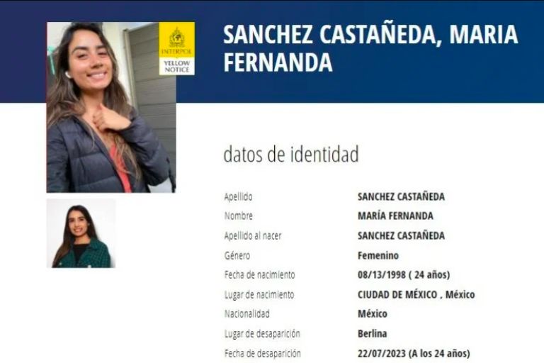 Ficha de búsqueda Interpol  