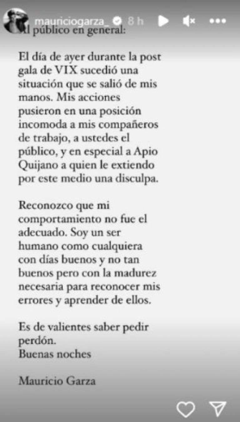 Comunicado de Mauricio Garza