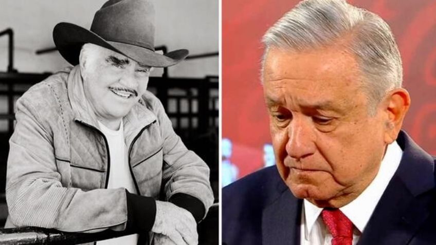 VIDEO: AMLO hace 'homenaje' a Vicente Fernández en la 'mañanera' y 'canta' polémica melodía