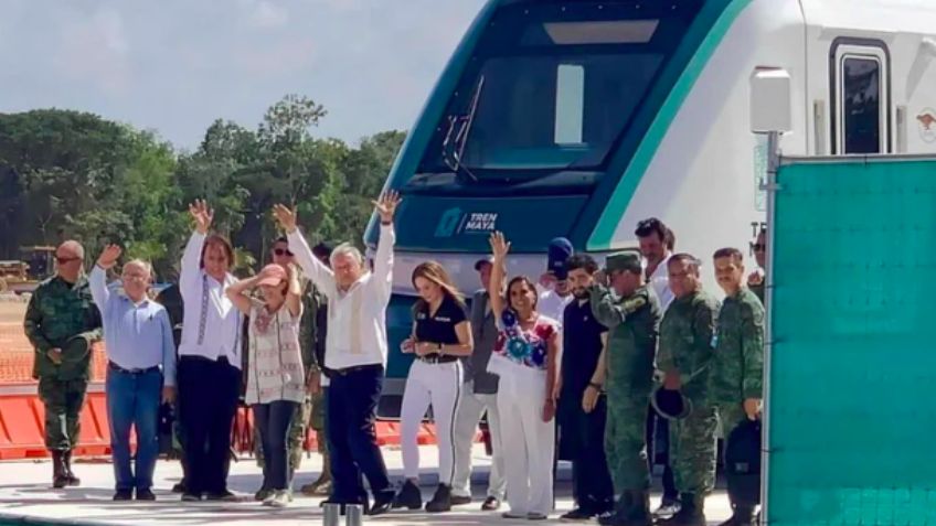 VIDEO: Tras informe de Gobierno, AMLO viaja a bordo del Tren Maya; así es el vagón