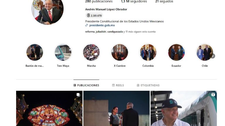 AMLO no ha bajado FOTO con Claudia Sheinbaum y bastón demando. Foto: Instagram