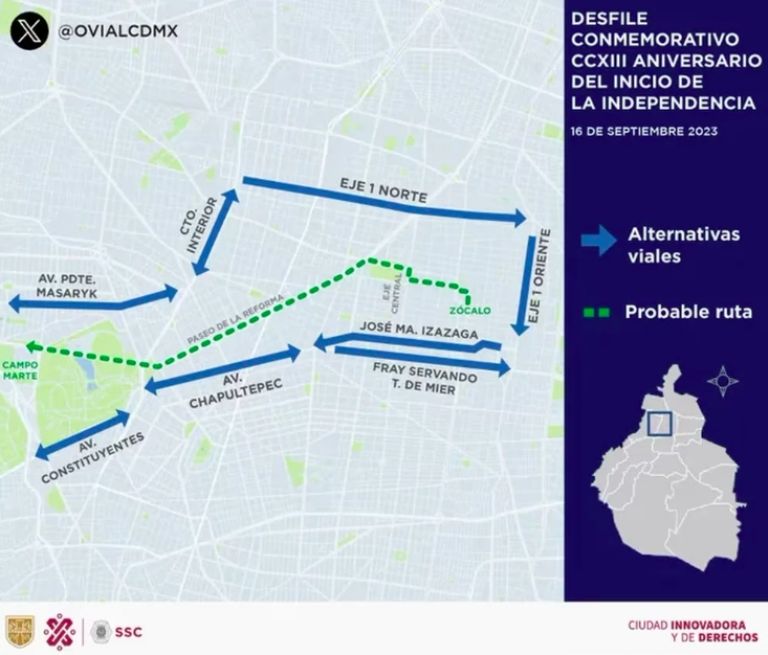 Ruta desfile militar CDMX 