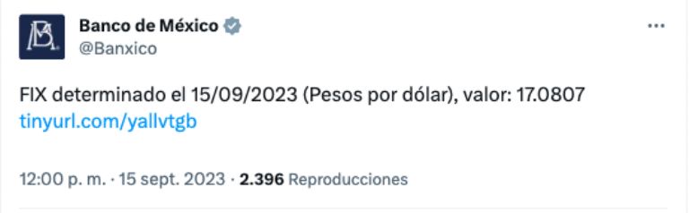 Precio del dólar 