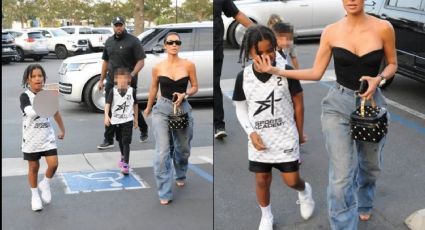 Hijo de Kim Kardashian hace seña obscena a los paparazzi; así reaccionó la empresaria