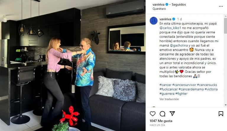 Carlos Villagrán 'Kiko' recibe a su hija en casa tras su última quimioterapia