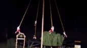 Foto ilustrativa de la nota titulada VIDEO: Voladores de Papantla chocan mientras daban espectáculo en Puebla