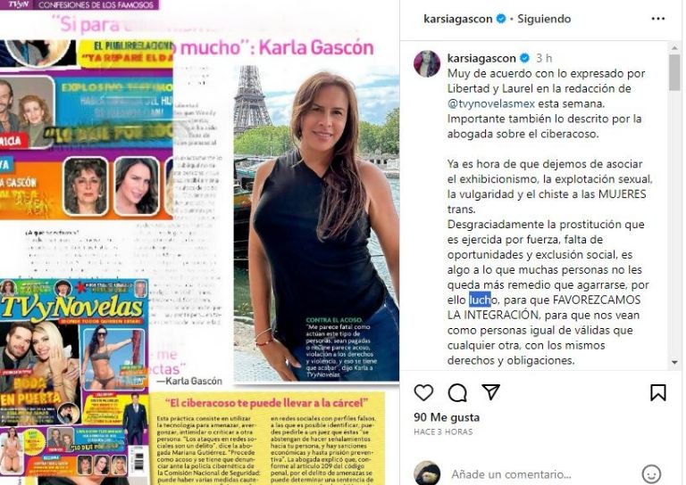 Karla Sofía Gascón alza la voz por las mujeres trans y confiesa por qué está contra Wendy Guevara