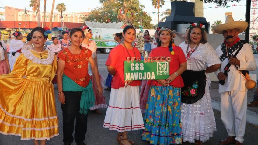 'Adelitas' y 'Charros' participan en la Primera Caminata Mexicana benéfica en Navojoa