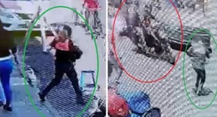 VIDEO: Ladrones atropellan a mujer policía en el Centro Histórico; terminan en el hospital