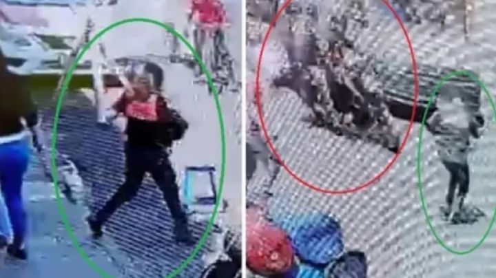 VIDEO: Ladrones atropellan a mujer policía en el Centro Histórico; terminan en el hospital