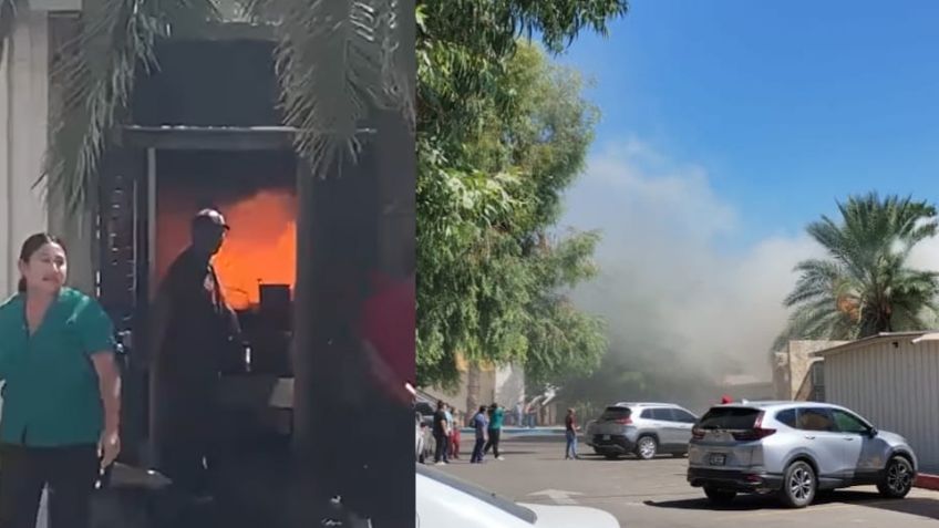VIDEO: Incendio en cafetería de la UES en Hermosillo causa pánico; evacúan a dos mil personas