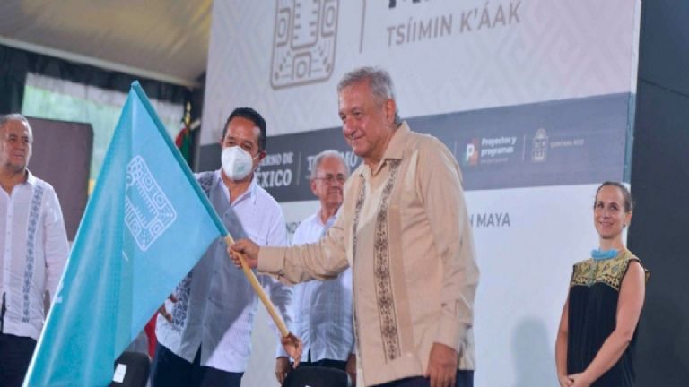 El pasado fin de semana el presidente AMLO estrenó el Tren Maya. Foto: Internet