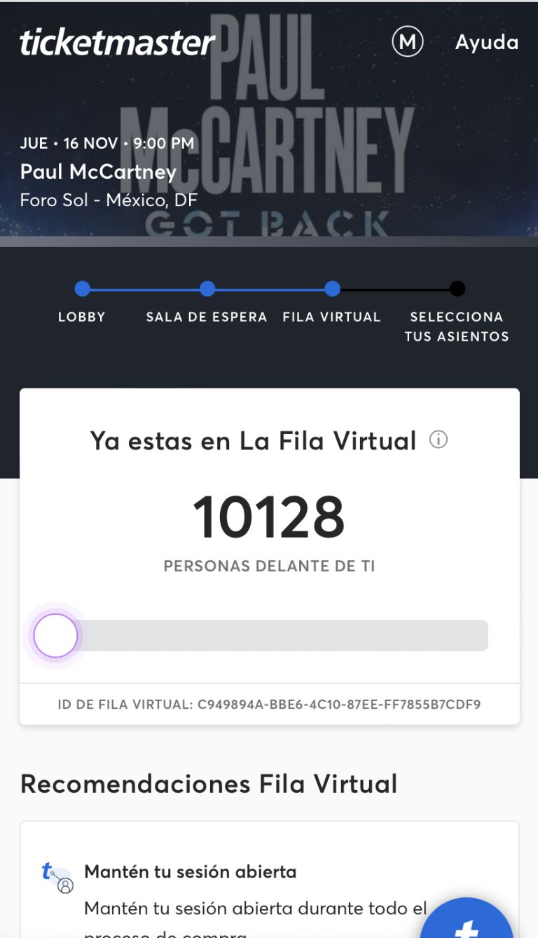 Fila virtual Paul McCartney 