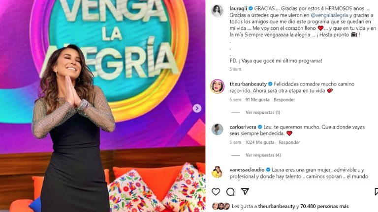 Laura G se despidió de VLA