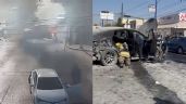 ViIDEO: Choque múltiple en Nuevo León deja a un motociclista envuelto en llamas