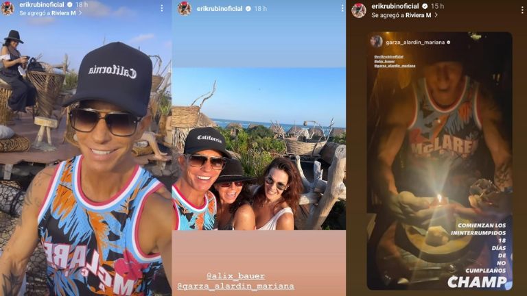 Erik Rubín aparece en Tulum con dos mujeres