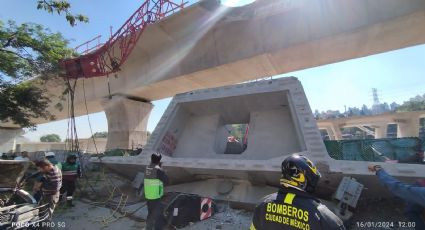 Se desploma estructura de concreto en obras del Tren Interurbano en Observatorio