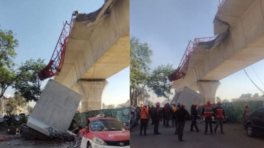 VIDEO: Hombre estuvo a punto de morir aplastado por derrumbe de Tren Interurbano