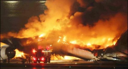 VIDEO: Avión de Japan Airlines se impacta contra aeronave y se incendia; cinco muertos