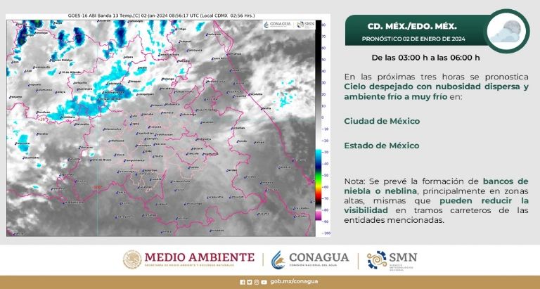 Clima en CDMX hoy 2 de enero