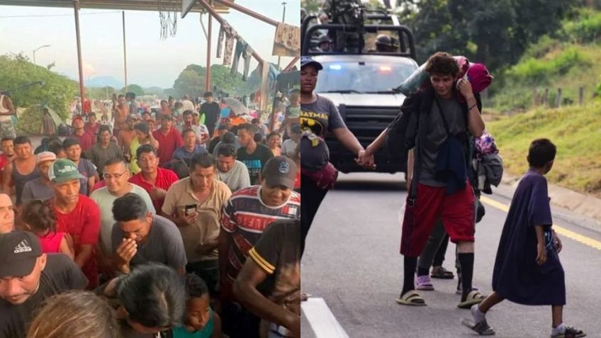 Caravana de migrantes que salieron desde Chiapas se entregan a las autoridades