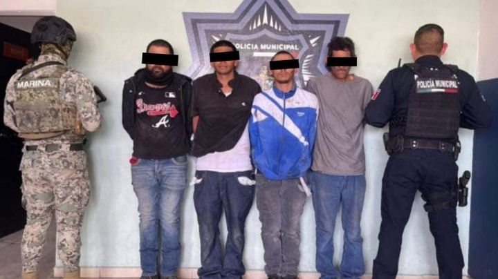 Tras realizar disparos, caen 4 sujetos en Ciudad Obregón; aseguran arma larga y arma corta