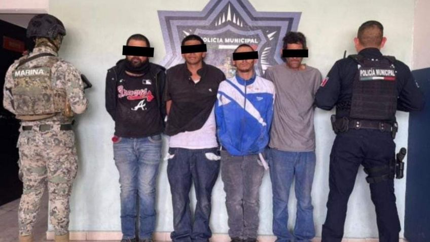 Tras realizar disparos, caen 4 sujetos en Ciudad Obregón; aseguran arma larga y arma corta