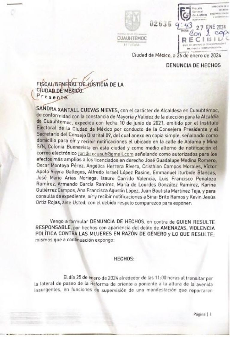 Sandra Cuevas denuncia a sujeto agredido por su personal