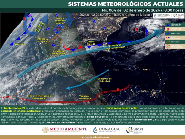 Clima en México 3 de enero