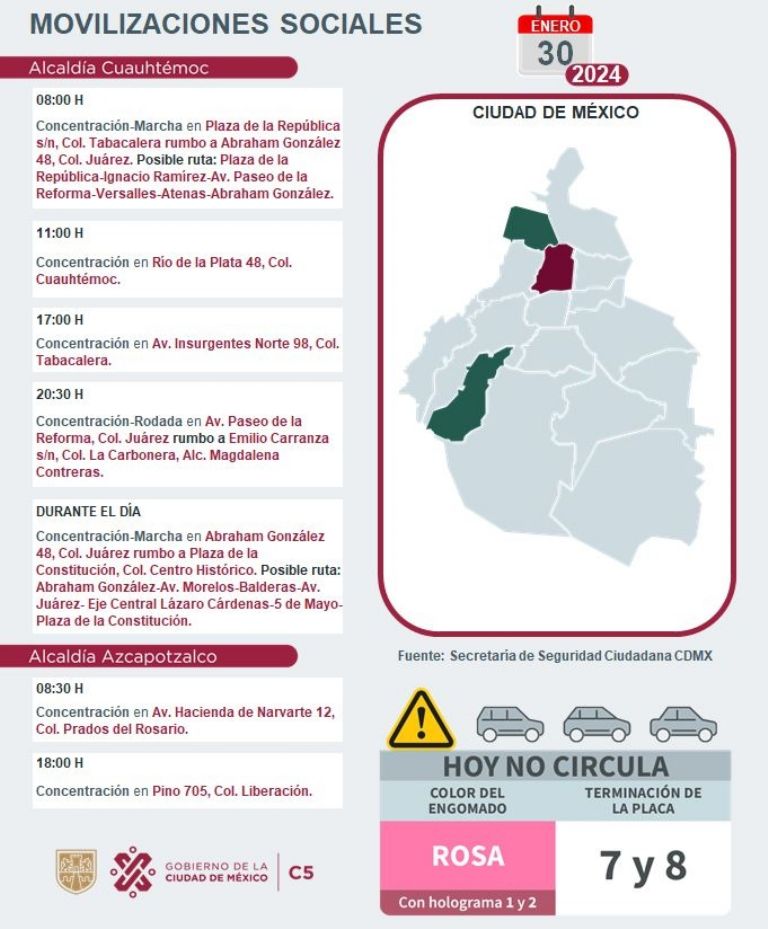 Tráfico en CDMX hoy 30 de enero