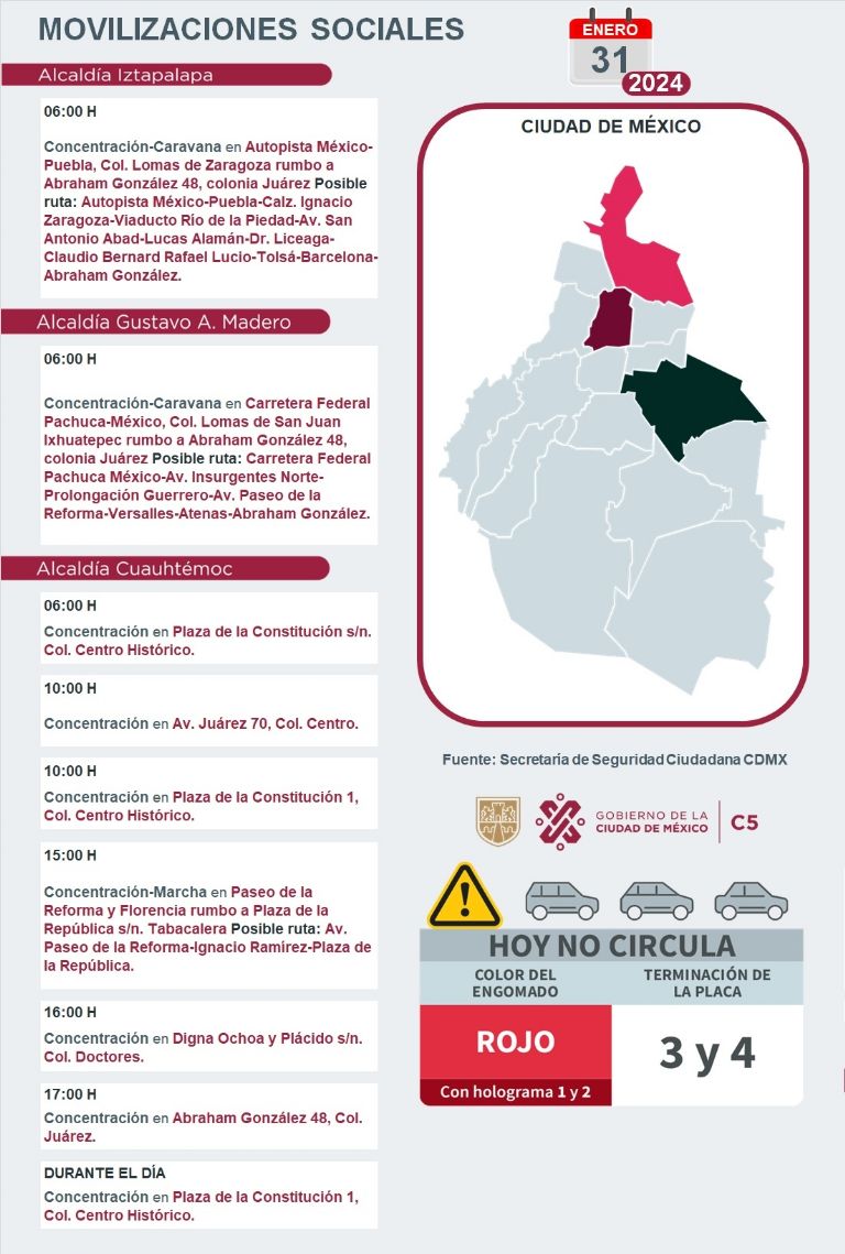 Tráfico en CDMX hoy 31 de enero