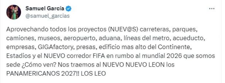 Nuevo León levanta la mano para albergar los Juegos Panamericanos de 2027
