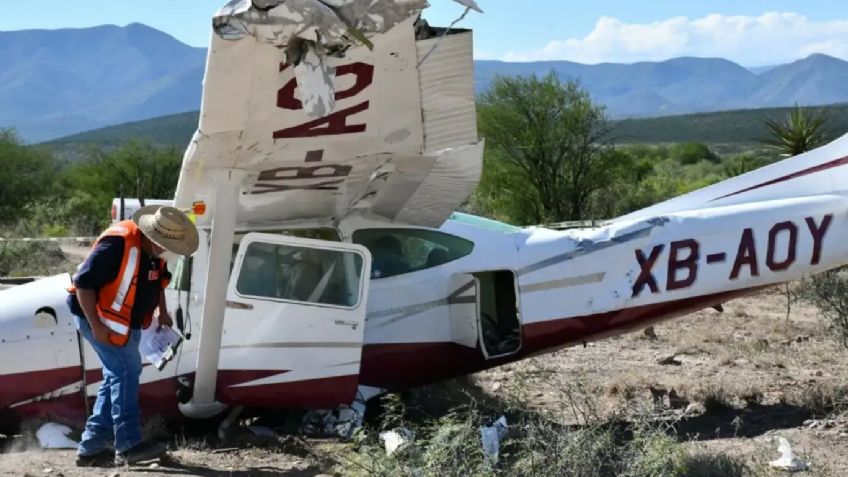 Coahuila: Avioneta cae a 200 metros de altura tras quedarse sin gasolina; hay 4 muertos