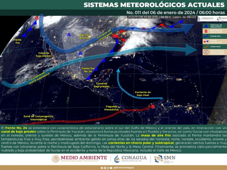 Clima en México 6 de enero