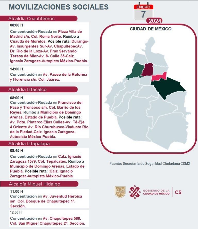 Tráfico en CDMX hoy 7 de enero