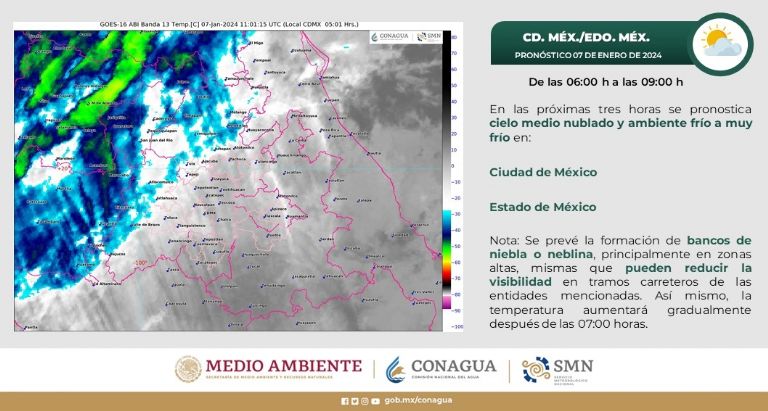 Clima en CDMX hoy 7 de enero