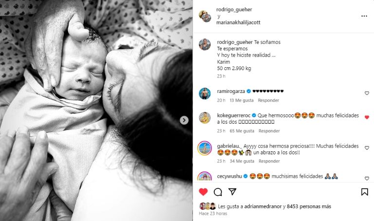 Mariana Khalil y su bebé