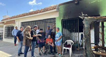 Familia damnificada recibe apoyo en Huatabampo tras el incendio de su hogar