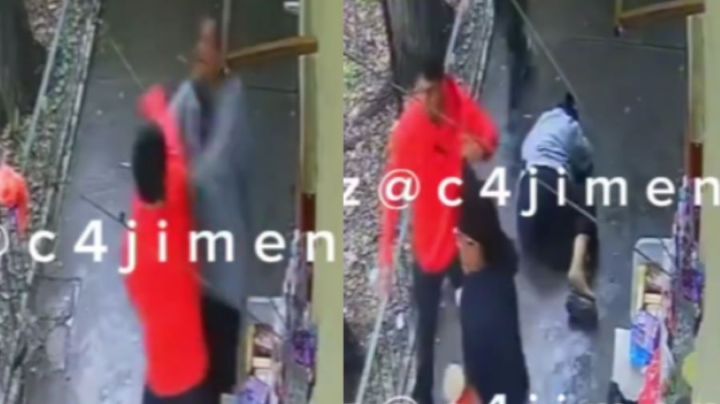 VIDEO: Sujeto golpea y tira a una anciana que vendía dulces; le reclamó por no pagarle