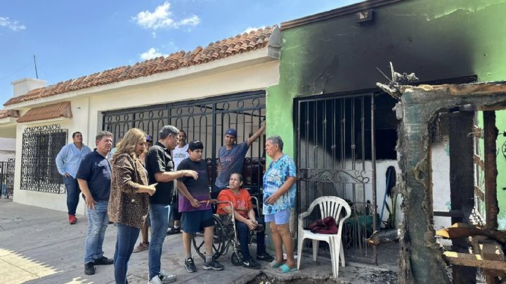 Familia damnificada recibe apoyo en Huatabampo tras el incendio de su hogar