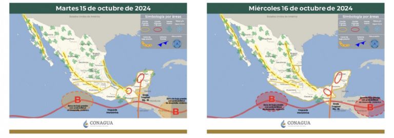 Pronóstico del clima para la semana. Foto: Conagua