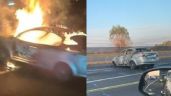 Foto ilustrativa de la nota titulada Hallan restos humanos en auto incendiado; lo dejaron en la autopista México-Puebla