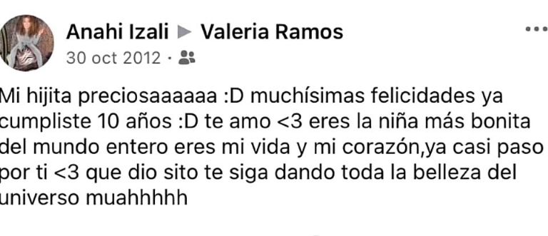 Presunta felicitación de cumpleaños