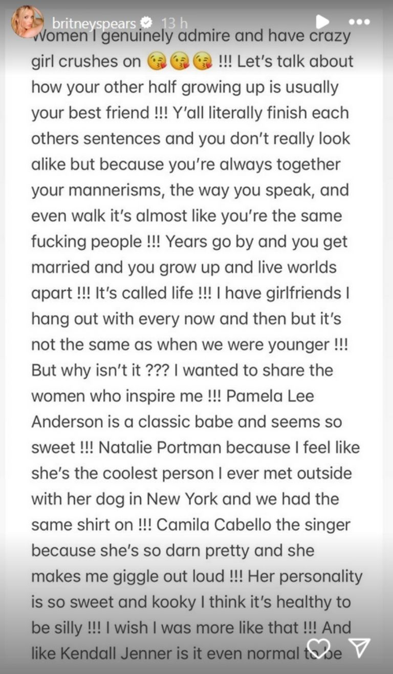 Britney Spears revela quiénes son sus 'novias' de la farándula