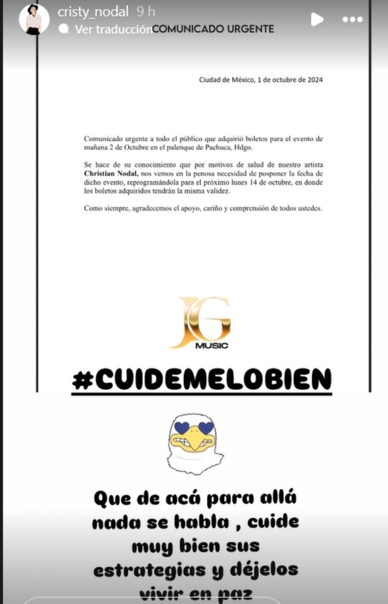 Cristy Nodal le manda indirecta a Pepe Aguilar