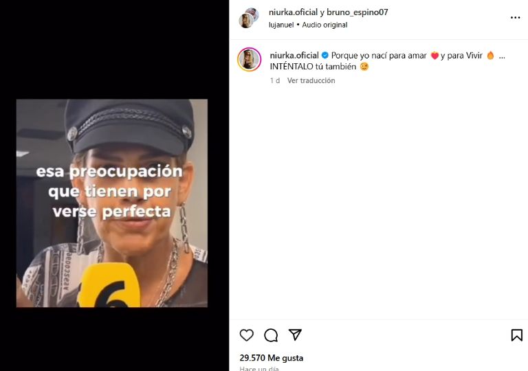 Niurka aconsejó darle prioridad a disfrutar la vida en vez de preocuparse por la apariencia perfecta