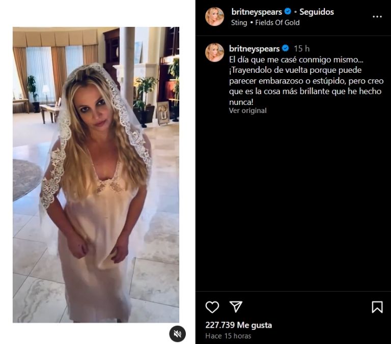 Britney Spears recuerda el día que se casó con ella misma
